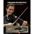 thumbnail image 5 of VEVOR Violin 4/4 Full Size for Adults, Violin Fiddle Set for Beginners Student with Hard Case, Rosin, Bow, Shoulder Rest, Bridge, Tuner and Extra Strings, Professional Solidwood Instruments (Black), 5 of 9