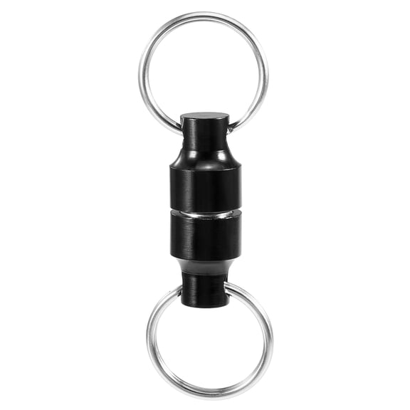 2Pcs Magnetic Net Release Holder, Super Strong Magnets, Retractable Coiled Lanyard, Aluminum Alloy Black For Fly Fishing