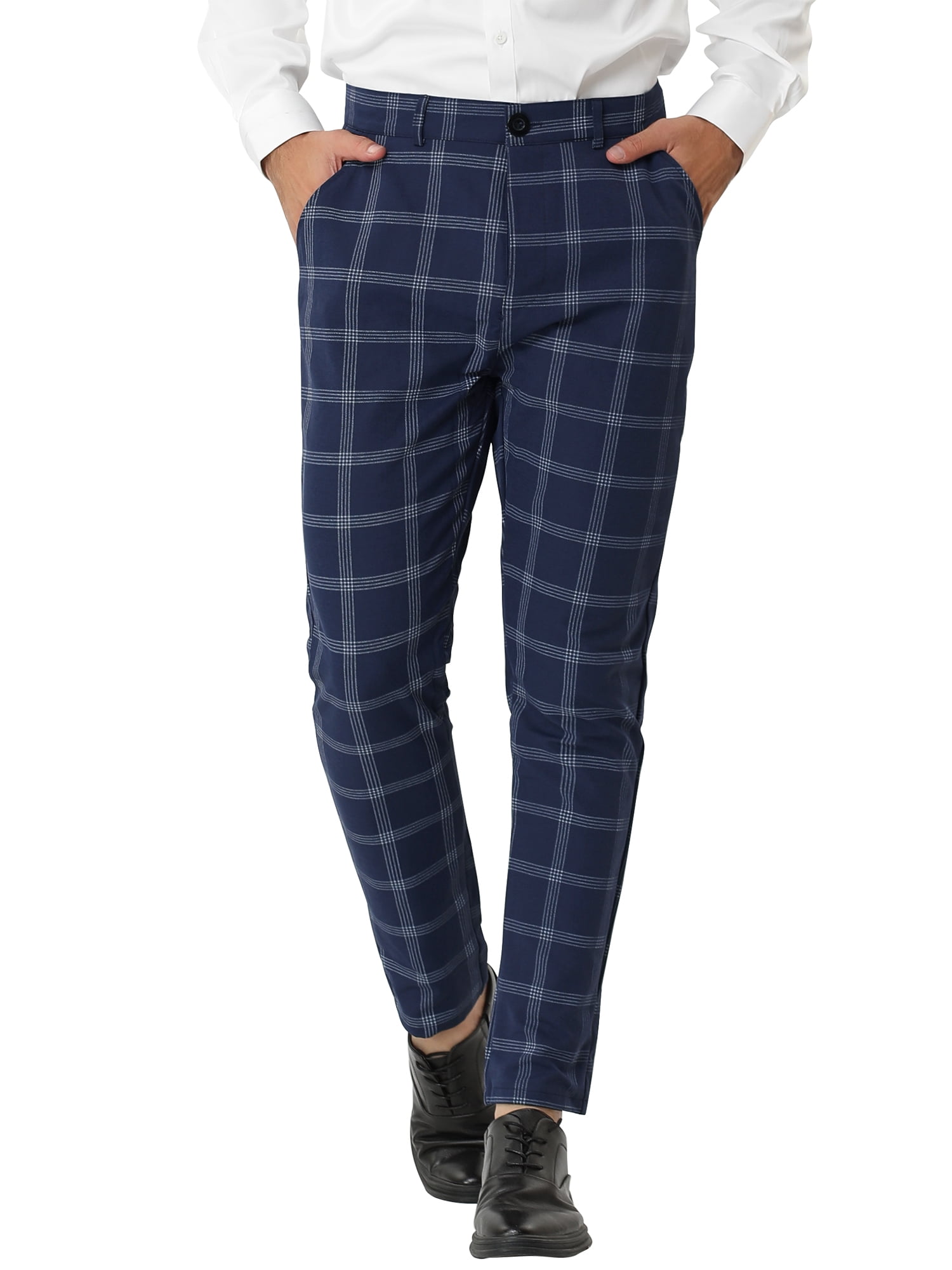 Lars Amadeus Men's Dress Plaid Slim Fit 