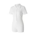 thumbnail image 3 of VISgogo Mono para Mujer, Manga Corta Color Sólido Rayas Texturizadas Slim Fitting Body Short Playsuit VISgogo  moda, 3 of 9