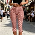 thumbnail image 5 of Hueook 3x Capris For Women Woman Fashion Slit Elastic Waist Button Zipper Pocket Sports Cropped Yoga Pants Pink XL, 5 of 6
