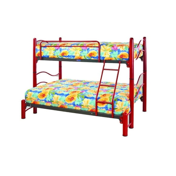 Litera Kessa Muebles 822T Mixta Individual/Matrimonial Rojo