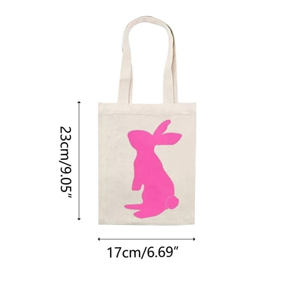 SLYNSHome Easter Rabbit Tote Bags Decoration Cute Bunny Gifts Bags Candy/Eggs Storage Bucket for Home Party Eggs Hunting Ornament (Hot Pink)