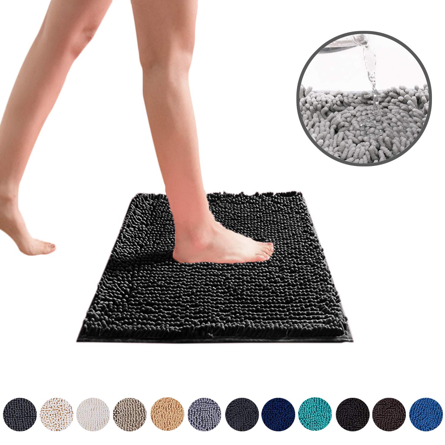 deartown 20x32 inch tpr nonslip soft microfibers of bathroom rug