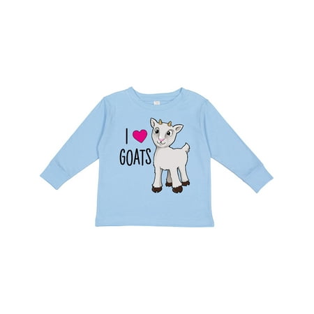 

Inktastic I Love Goats- Cute Goat Gift Toddler Boy or Toddler Girl Long Sleeve T-Shirt