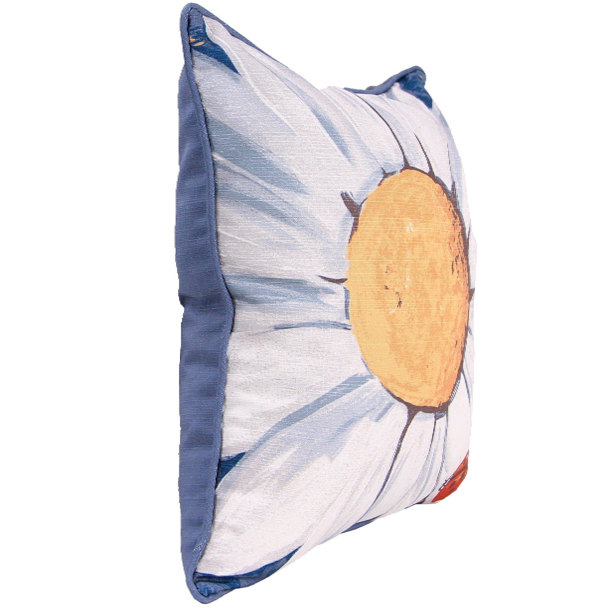 Jordan Manufacturing 18" x 18" Multicolor Ladybug Daisy Floral Square Reversible Decorative Throw Pillow with Welt Accent