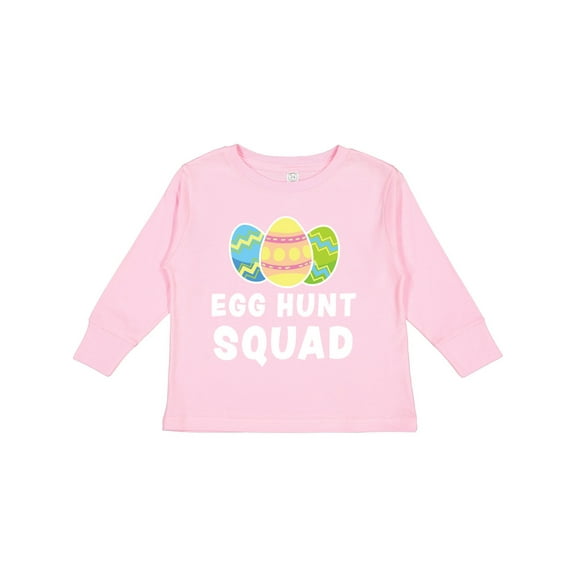 Inktastic Egg Hunt Squad with Easter Eggs Boys or Girls Long Sleeve Toddler T-Shirt