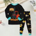 thumbnail image 2 of NOLDARES Kids Pajamas Sets Boys Girls 2-Piece Sleepwear Set Cotton Long Sleeve Casual Kids Clothes,Black,6-7 Y, 2 of 5