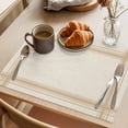thumbnail image 3 of Tan Stripes Placemats Set of 8 Modern Minimalist Lines Grid Beige Place Mats Indoor Wipeable Table Mats Washable Cloth Dining Table Placemats for Kitchen Holiday Party Home Decor 13x19 Inch, 3 of 9