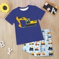 thumbnail image 2 of kpoplk Toddler Baby Boys Summer Clothes 18M-3T 2Pcs Set Race Car Dinosaur Print Short Sleeve T-Shirt and Shorts(Blue,5-6 Y), 2 of 5