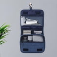 thumbnail image 3 of Organizador de artículos de tocador de viaje Bolsa cosméticos plegable con bolsas internas Estuche de uso doméstico Bolsa de aseo multifunción Organizador para mujeres , Azul Fanmusic Organizador de artículos de tocador de viaje, 3 of 7