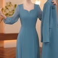 thumbnail image 4 of Quixlent Womens Suits 2 Piece Set Long Blazers Jacket Long Sleeve A-Line Dress Set for Formal Occasions Wedding Party, 4 of 8