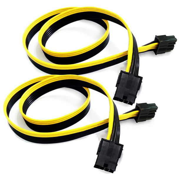 PCIe 8 Pin Extension Cable, 8 Pin Female to 8(6+2) Pin Male PCI Express  Power Extension Cable 25 Inches (2 Pack)