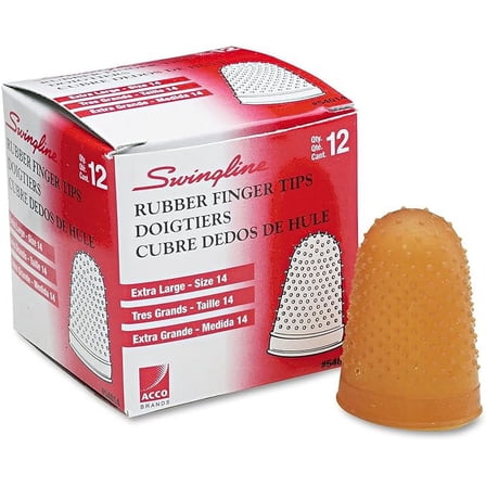 Swingline Rubber Finger Tips Pads, Amber, 12 Count