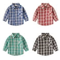 thumbnail image 4 of EnJoCho Child Birthday Blouse Toddler Boys Long Sleeve Fashion Plaid Shirt Tops Coat Outwear For Boys Clothing 1 to 6 Years, 4 of 4