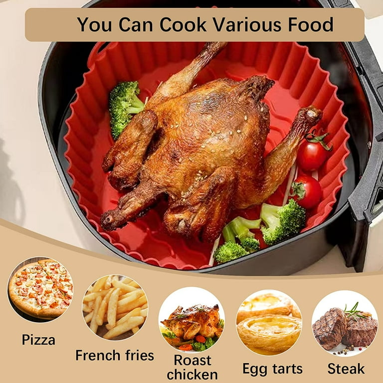 AirFryer Silicone Pot Baking Pan Air Fryers Oven Accessories Bread Fried  Chicken Pizza Basket Baking Tray Baking Dishes No.04 