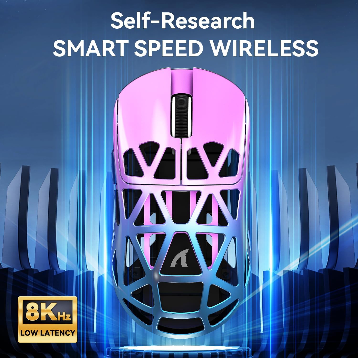 ATTACK SHARK R2 Wireless 8K Magnesium Alloy Mouse, PixArt PAW3950 Gaming Sensor, 48g SUPERLIGHT Mouse, BT/2.4G/Wired Gaming Mouse, Adjustable DPI 42000, Office Mice for Win11/Xbox/PS/Mac -Purple
