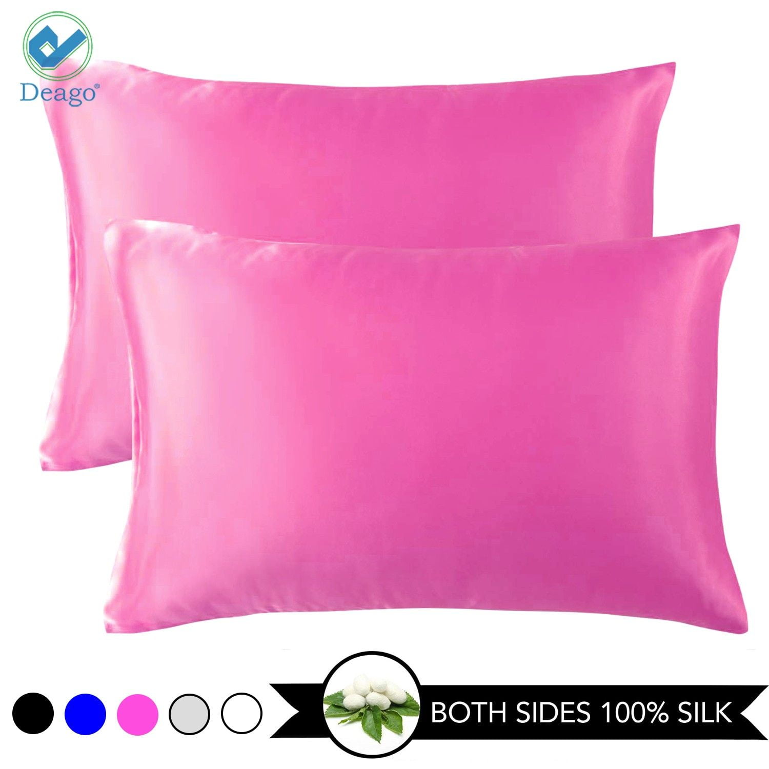 Deago Silk Pillowcases for Hair and Skin with Envelope Closure Pillow cases Soft Satin Pillow