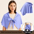 thumbnail image 6 of Women's Two Way Convertible Yoga Skirt, Wrap Around Waist Skirt or Neck Poncho, Lightweight Sports Cover Up Skirt for Beach, Yoga and Daily Sun Protection Light Violet A, 6 of 7