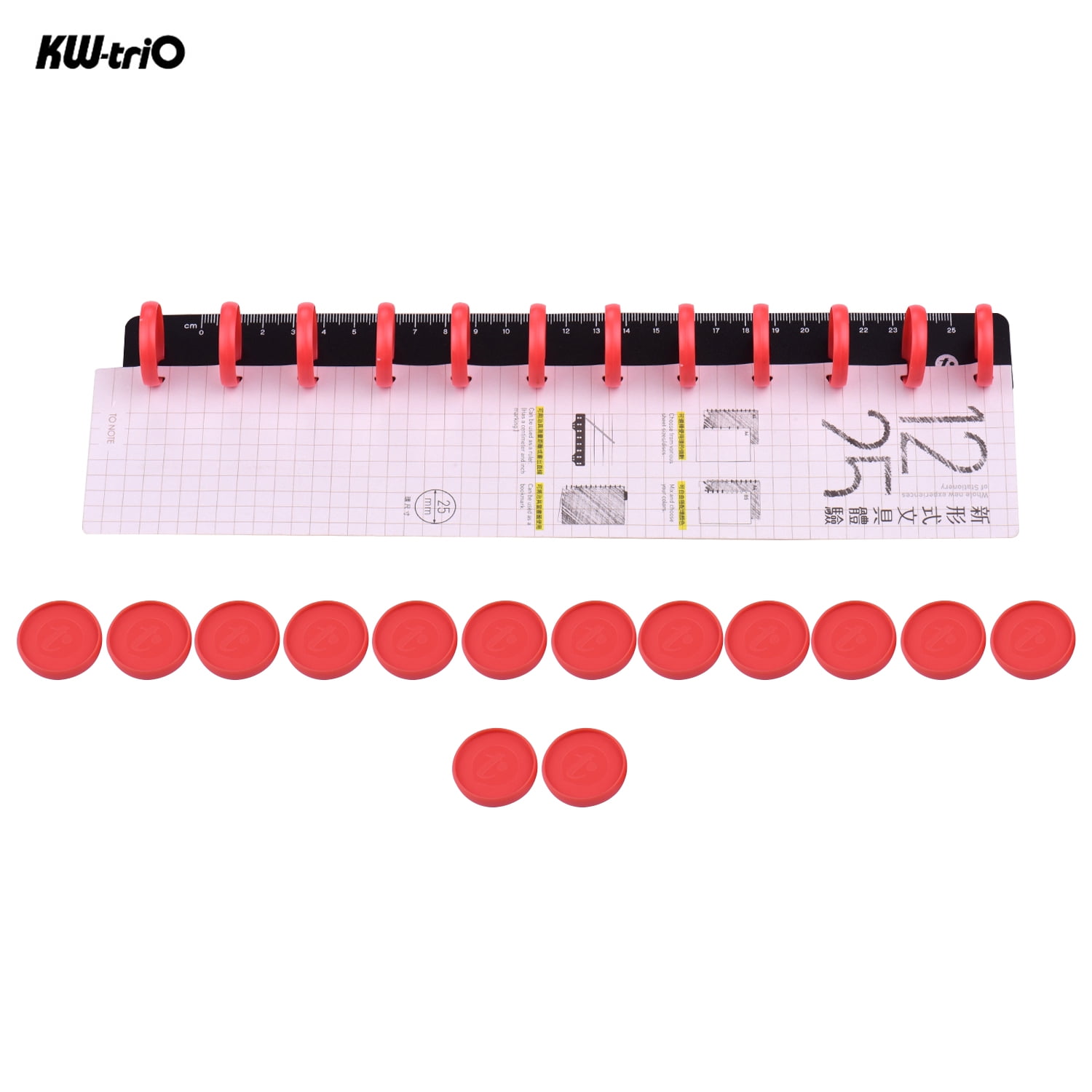 Kw Trio Disc Binding Ring 25mm Ring Diameter 12 Holes Ruler Fixture Accessories Diy T Mushroom Hole Loose A4 Notebook Notepad Binder For Travel Office Home School Students Walmart Com Walmart Com