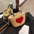 thumbnail image 2 of Bolsa de paja tejida de fábrica transfronteriza Bolsa de ratán Bolsa de mano tejida de paja de gran capacidad Bolso de mano para mujer 2024 Nuevo hecho a mano, 2 of 5