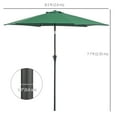 thumbnail image 3 of Outsunny Parasol de Patio Rond en Aluminium de 8,5 Pieds, Vert, 3 of 10