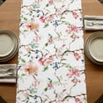 thumbnail image 5 of Pink Green Botanical 70 Inch Table Runner, Summer Watercolor Branch Flower Farmhouse Dresser Scarf Cotton & Linen Tablerunner for Dining/Kitchen Island/Holiday Party Décor 13" x 70", 5 of 9