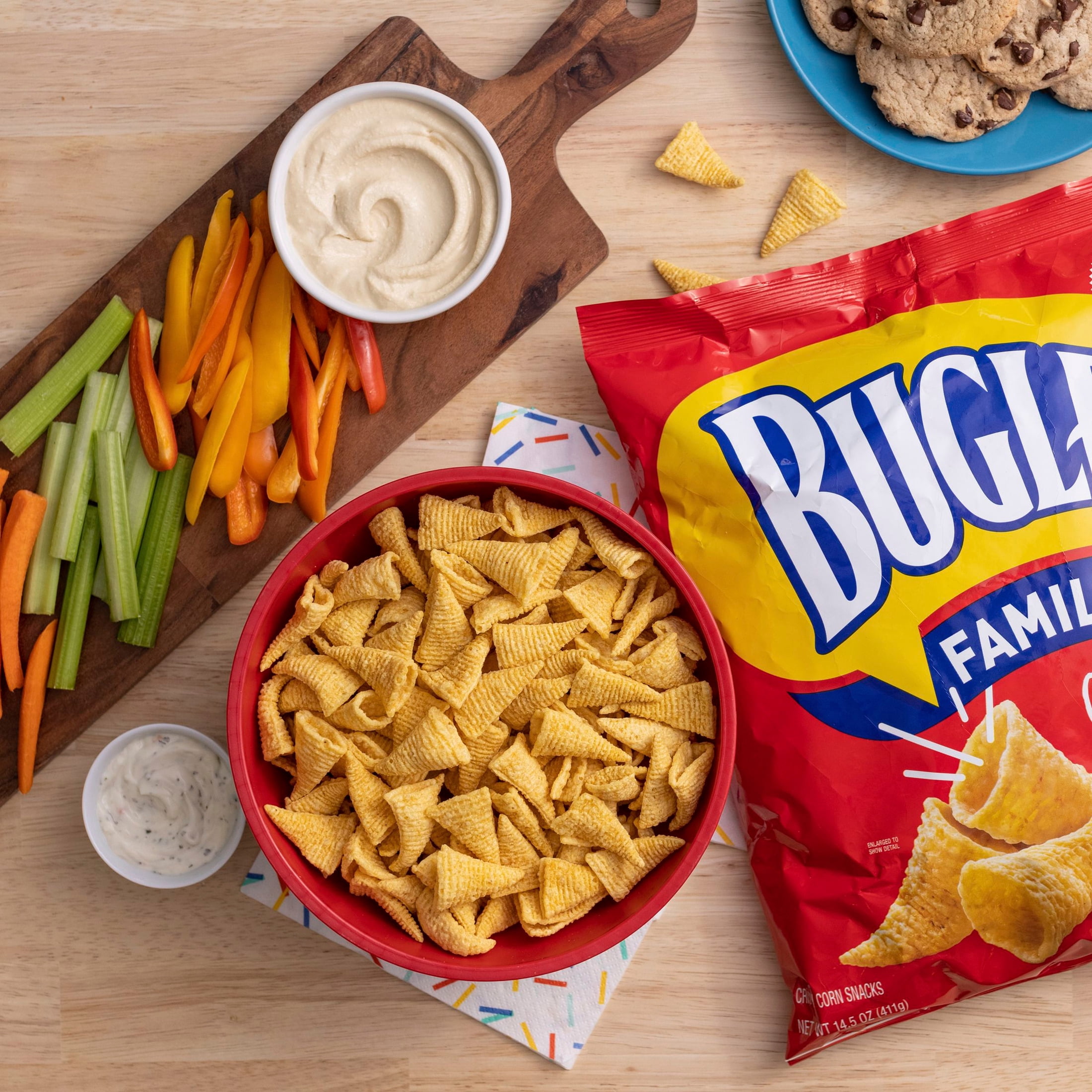 Bugles Original Crispy Corn Snacks, Family Size, Corn Chips, 14.5 oz