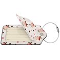 thumbnail image 4 of Rocae Milk Tea for Leather Luggage Baggage Tags ID Label Privacy Cover ID Label with Stainless Steel Loop and Address Card, 4 of 5