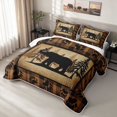 thumbnail image 3 of Erosebridal Elephant Bed Spread Queen, Rustic Woodland Queen Coverlet Set, 3-Piece 1 Quilt and 2 Pillowcases, 3 of 7