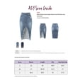 thumbnail image 5 of A2Y Women's Slim Fit Rayon Knee Length Unhem Front Slit Denim Jean Pencil Skirt Dark Wash L, 5 of 5