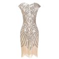 thumbnail image 3 of 1920s Flapper Dress Great Gatsby Dress O-Neck Cap Sleeve Sequin Fringe Party Midi Dress Vestido Summer Women Dress Xxxl PlusSize, 3 of 5
