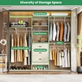thumbnail image 6 of 96 inch Closet System with 3 Wooden Drawers, Closet Organizer System with Storage Shelves Cutable, Wall-mounted Closet System with 3 Adjustable Hanging Rods for Walk-in Closet, White Oak, 6 of 7