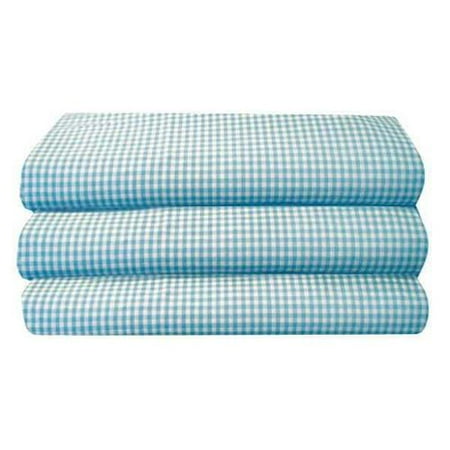 FOUNDATIONS CS-SS-BG-12 Cot Sheet, Standard, Gingham, PK 12
