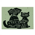 thumbnail image 2 of Inspirational Cutting Board, Cat and Dog Silhouettes with Friendship Themed Phrase and Stars Grungy Display, Decorative Tempered Glass Cutting and Serving Board, Large Size, Black Tan, by Ambesonne, 2 of 5