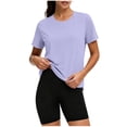 thumbnail image 7 of Lutiedan Women's Sun Protection T-Shirt Workout UPF 50+ UV Rash Guard Short Sleeve Shirts Crew Neck Hiking Athletic Tops S-3XL, 7 of 7