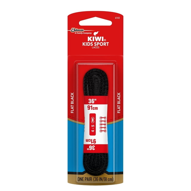 Cordones planos Kiwi Lace Sport negros, tamaño 36 (91 cm), 6 pares