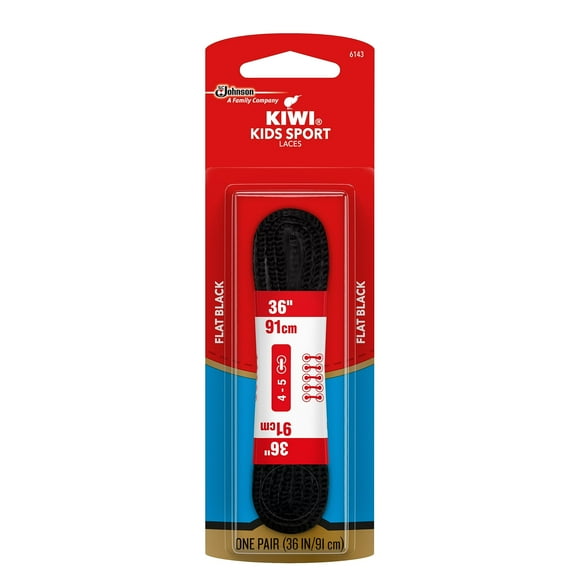 Cordones planos Kiwi Lace Sport negros, tamaño 36 (91 cm), 6 pares