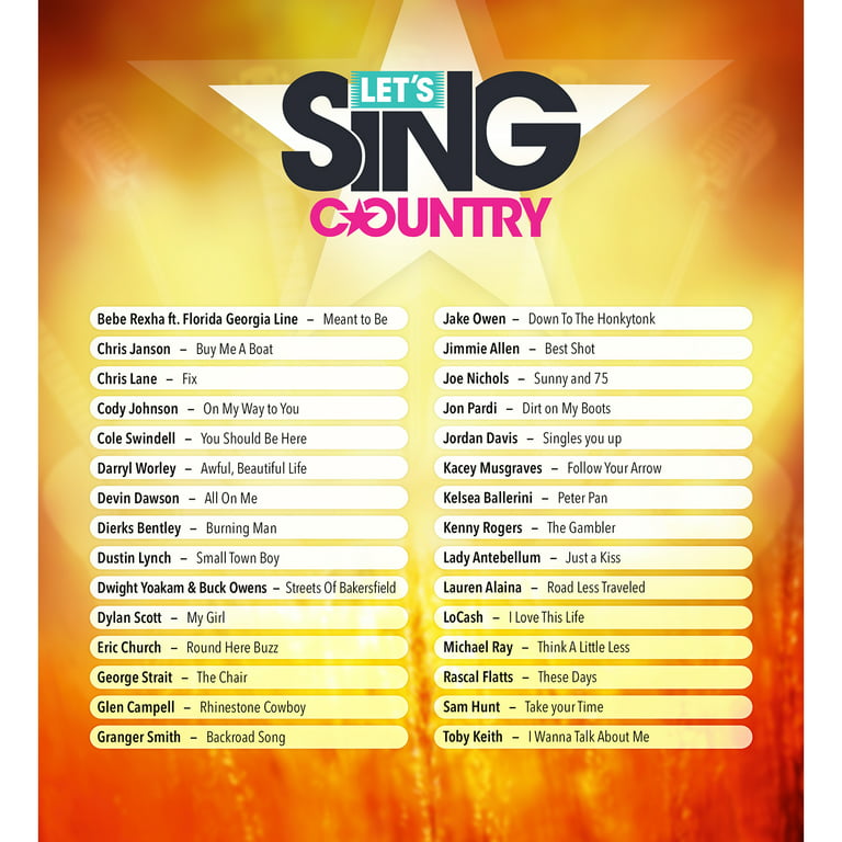 Ikke moderigtigt søm Lam Let's Sing Country for PlayStation 4 (PS4) - Walmart.com