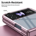 thumbnail image 4 of ELEHOLD for Samsung Galaxy Z Flip 3 Case, Slim Plating PC Transparent Hinge Protection Crystal Clear Rugged Phone Case for Samsung Galaxy Z Flip 3,Pink, 4 of 7