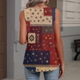 thumbnail image 4 of Women's Tank Tops V Neck Sleeveless Floral Print Loose Fit Casual Basic Summer Blouse for Ladies Wine M, 4 of 5