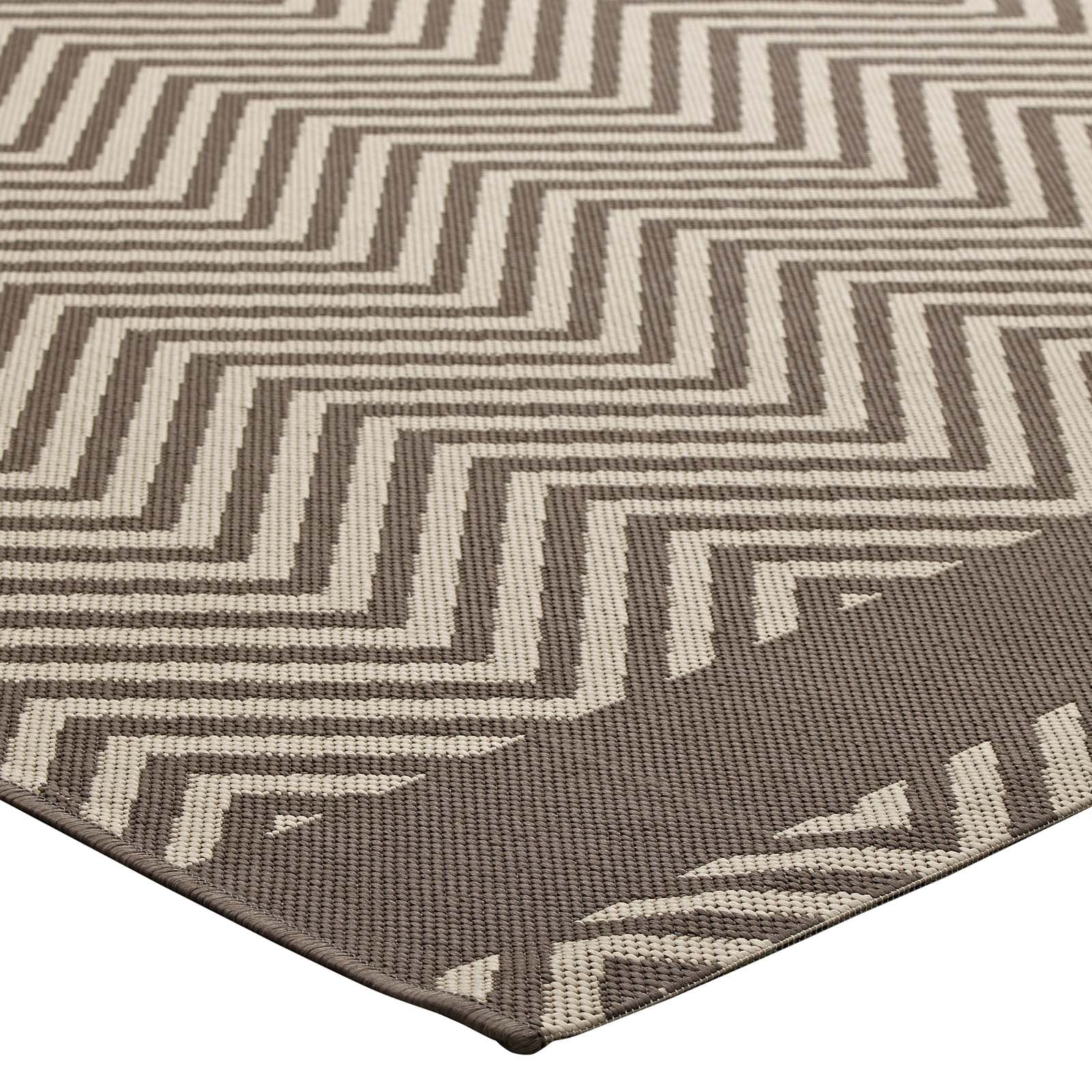 Optica Chevron With End Borders 8x10 Indoor and Outdoor Area Rug-R-1141-810