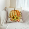 thumbnail image 6 of Qocolhg Fall Pillow Covers 17.7x17.7 Inch Pumpkin Sunflower Throw Pillow Covers Square Polyester Pillowcase Halloween Decor Pillow Covers Seasonal Autumn Thanksgiving Harvest Decoration for Sofa, 6 of 6
