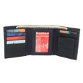 thumbnail image 2 of MARSHAL Genuine Leather Kids Slim Compact ID and Coin Pocket Trifold Boys Wallet Black Navy Blue, 2 of 8