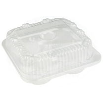MT Products Clear Plastic Cupcake Containers 4 Compartment - Pack of 15