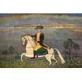 thumbnail image 2 of American Folk Artist 18x13 Gold Ornate Wood Framed with Double Matting Museum Art Print Titled - George Washington on a White Charger, 2 of 4
