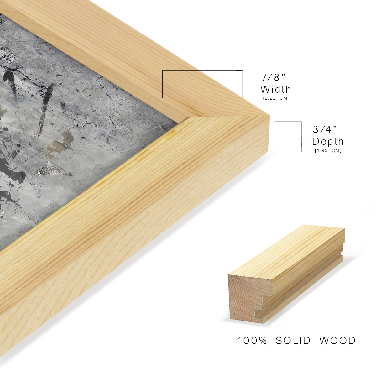 Ancient Marks II - Framed Print w/glass - Natural Wood