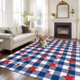 thumbnail image 3 of Independence Day Washable Area Rug 5 x 8 ft Flag Day Pentagram, Soft Non Slip Rugs Stain Repellent Indoor Felt Carpet for Living Dining Room Bedroom Home Office, 3 of 9