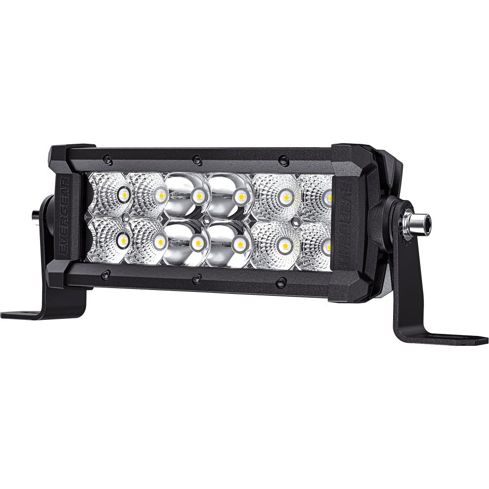 EVERGEAR 7 Inch 18W Spot Flood Combo LED Work Light Double Row LED Light Bar