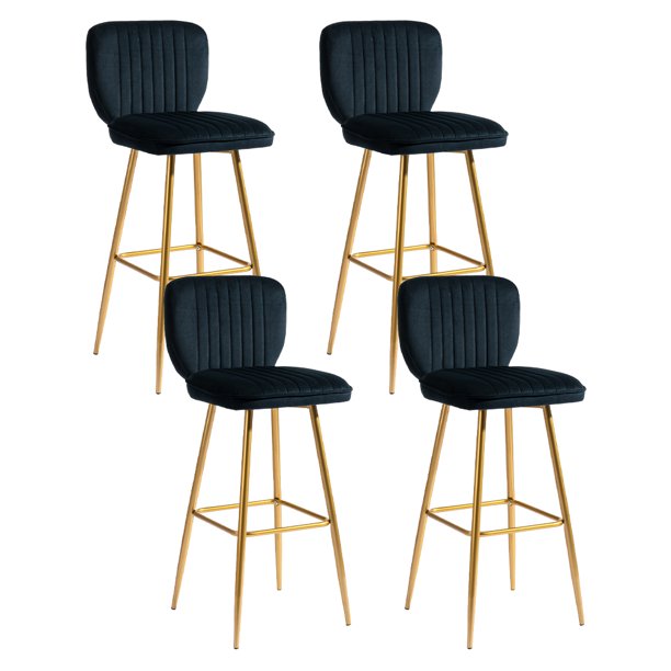 Counter Height Bar Stools Set of 4, WEPSEN 4 Piece Velvet Upholstered